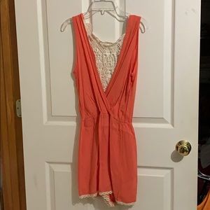 Pinkish Orange Romper